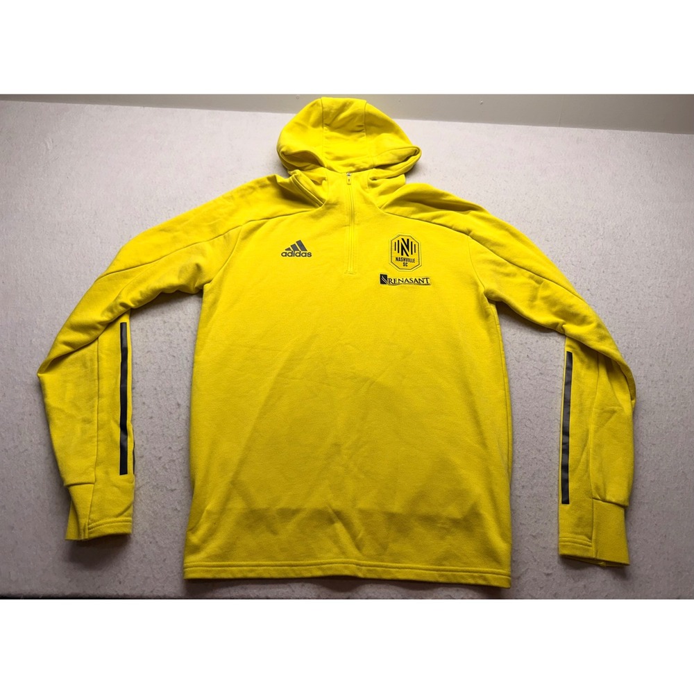 Adidas Nashville SC Quarter Zip Hoodie Mens Medium Yellow Soccer Training Top